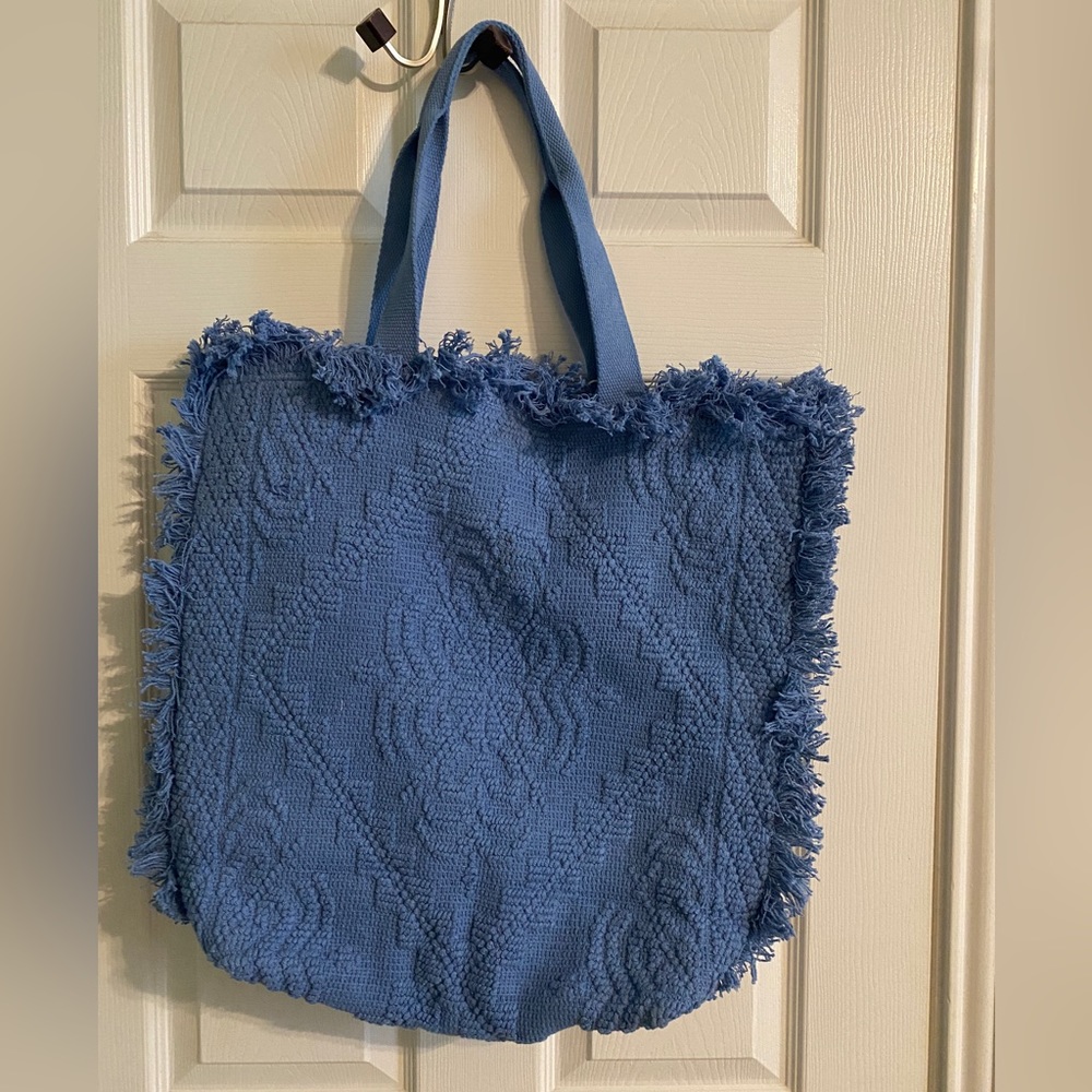 Shiraleah Embroidered Blue Tote
